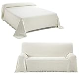 DEKORATIV - Diese Sofa Decke hebt sich mit einem schlichten und edlen Design von anderen Couch Decken ab. Sie lässt sich zudem ganz einfach ausbreiten und die Enden verfügen über feine Fransen.