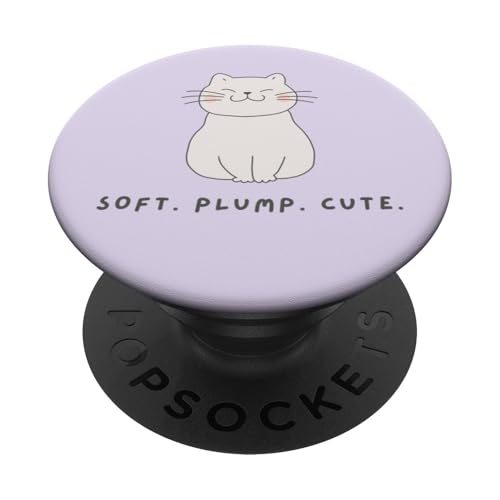 Suave y Lindo Gato regordete Sonrisa Gatito Grueso Amantes de los PopSockets PopGrip Adhesivo