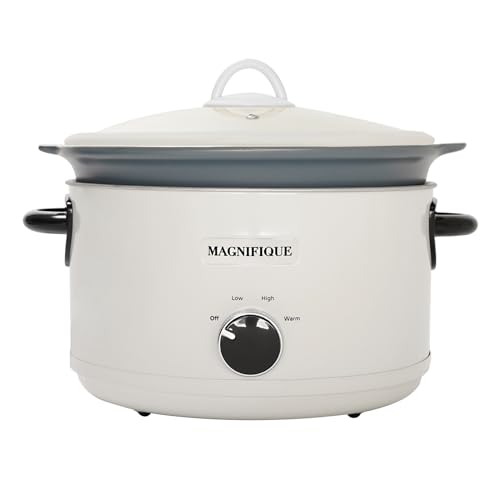 Magnifique 4 Quart Casserole Digital Slow Cooker, Premium Ceramic Bakeware for Oven, Dishwasher Safe Baking Dish,Black