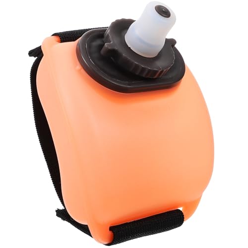 KOCKSHION Botella de Agua Deportiva para Correr y Ciclismo Tamaño Mediano Material Resistente Semitransparente Naranja Pulsera Ajustable para Uso Portátil Fitness y Reutilizable
