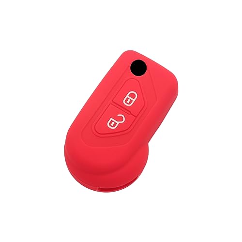 BROVACS Silicone Cover Protector Case Holder Skin Jacket Compatible with CITROEN 2 Button Flip Remote Key Fob CV4311 Red - Image 2
