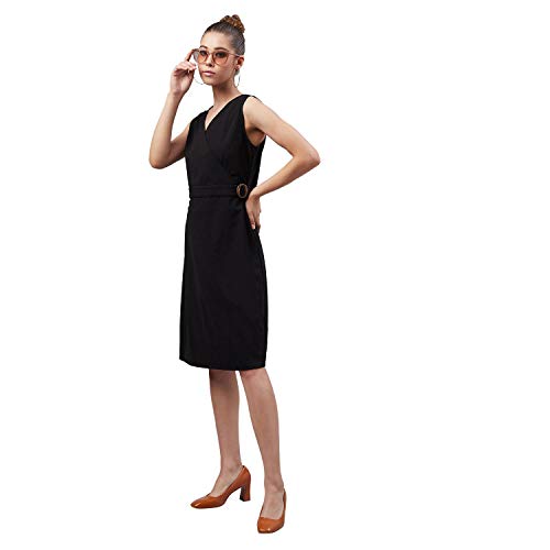 Image of Carlton London Women's Polyester A-Line Knee-Length Casual Dress