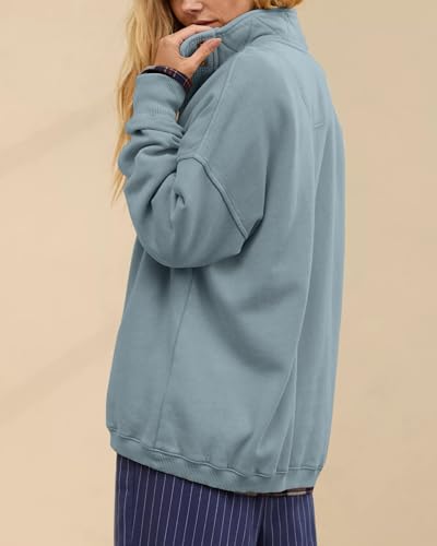 Image of Gacaky Sweatshirt for Women Oversized Casual Long Sleeve Button Henley Neck Pullover Tops Fashion Outfits Clothes