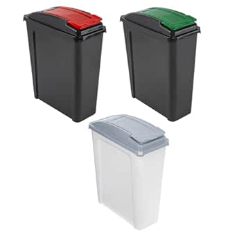 M1SS (Set Of 3) 25L Litre Plastic Indoor Outdoor Recycle Slimline
