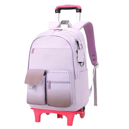 Sac à dos d école à roulettes violet pour filles et enfants idéal voyage