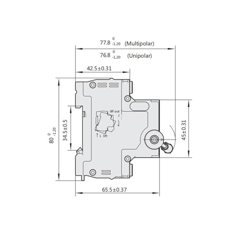 Disjoncteur miniature 2P contre les surcharges électriques AC 400V - 4