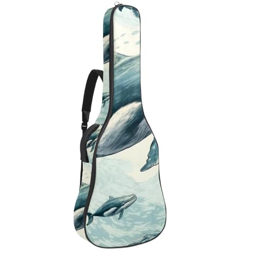 Housse de guitare acoustique rétro bleu, sac de transport protecteur et élégant