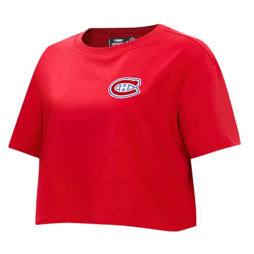 Camiseta de Algodón de Chenilla NHL Classic Premium Roja para Mujer 3