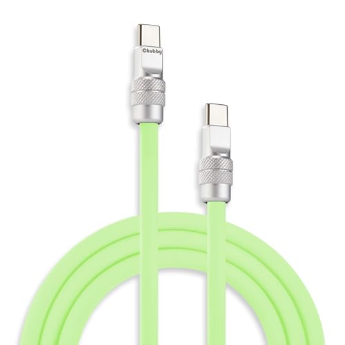 Image of chubbycable Chubby 2.0 Fast Charging Cable Durable Soft Silicone USB C Cable 240W Extra Thick Phone Charger Cord Data Transfer Cord, Mint Green, Type-C to Type-C, 13.1 FT