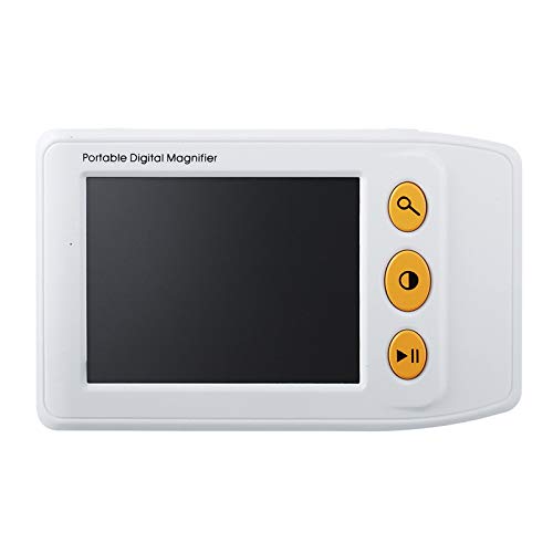Weekly Top Sale WeniChen 3.5 Inch Electronic Portable Video Aids Digital Magnifier Handheld Low Vision Reading Magnifier for Students, The Elderly in Reading, Newspapers, 2X-25X Zoom, AV/TV Output (White)