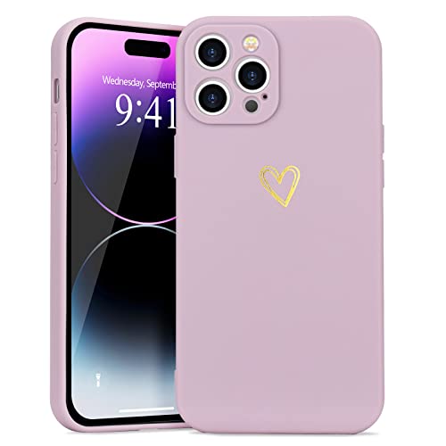 【Design dell'aspetto】 La custodia con motivo a cuore in oro sembra semplice, alla moda e distintiva, molto adatta a ragazze e donne, comoda da impugnare e facile da pulire.