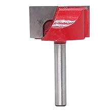 KATUR Surface Planing Bottom Cleaning Router Bit, 6mm Shank Double Flute Carbide Tipped Cleaning Bottom Router Bit, Milling Cutter for Woodworking Carving 6mm Shank 30mm Width