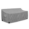 PureFit Outdoor Couch Cover Waterproof Patio Sofa Furniture Covers, 4-Seater Outdoor Cover with Air Vent and Handles, 104W x 40D x 35H Inches, Gray