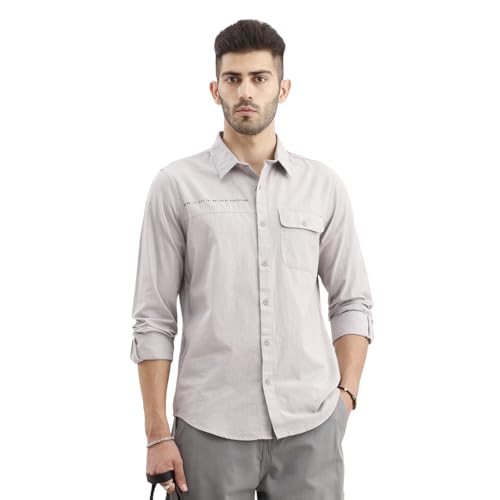 Image of WROGN Men's Twill Weave Shirt | Solid | Slim Fit