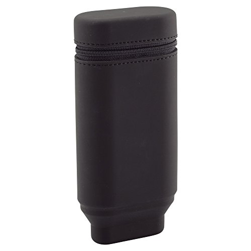 LIHIT LAB A7694-24 Stand Pen Case, Oval Type, Black, S/Black