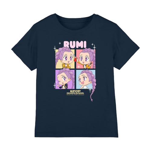 Kpop Demon Hunters - Huntrix Rumi Chibi Boxes Kids T Shirt, Navy, 9-11
