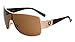 Khan Gearbox - Squared Curved One Piece Shield Sunglasses (Brown)