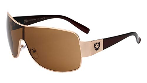 Khan Gearbox - Squared Curved One Piece Shield Sunglasses