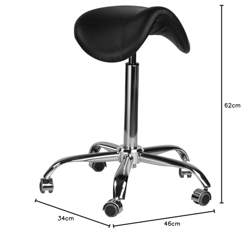 AYALA Taboret hoker fryzjerski s-3 tapicerka czarna