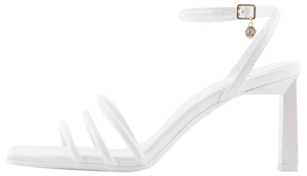 Armani Exchange Mujer Rosa Sandalias De Tacón Dalia Con Correa De Tobillo Triple Para 40.5 Eu