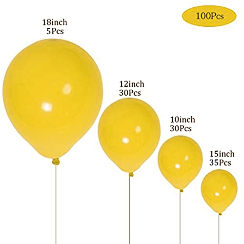 Image of Latex Balloons, 100-Pack Different Sizes 18 12 10 5 Inch Party Balloon Garland Kit (Mustard)