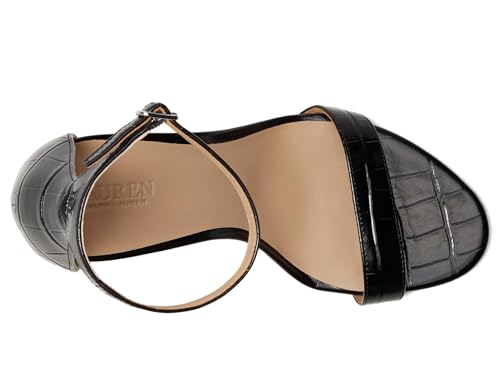 Lauren Ralph Lauren Women's Allie Crocodile-Embossed Leather Sandals Heeled2