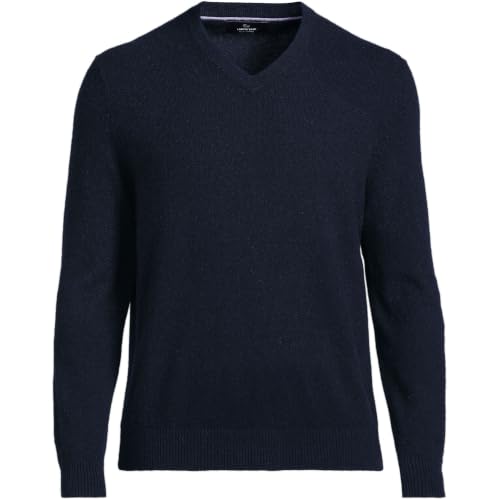 Image of Lands' End Men's Fine Gauge Cashmere V-Neck Sweater