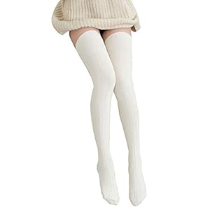 Bakicey Dames kniekousen sokken overknee-kousen panty katoenen kousen gebreide sokken steunkniekousen gebreide sokken hoog boven de knie lange sokken lente zomer kousen