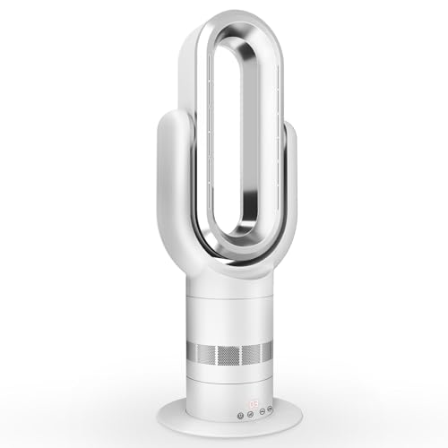 Eduzita QG660 Ventilateur Tour Sans Pale, Chauffage & Refroidissement 2-en-1, Télécommande et Commande Tactile, 10 Modes Froid + 3 Chaud, Moteur DC...