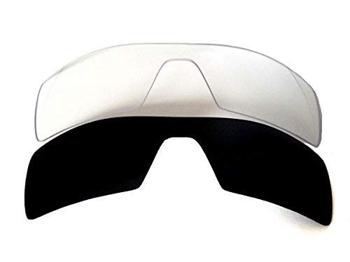 Galaxy Replacement Lenses For Oakley Oil Rig Black&Clear Polarized,2 Pair