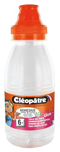 Cléopatre - Pegamento Transparente Fuerte L'Adhésive - Pegamento en Gel Ideal para Papel y Cartulina, Tareas Escolares a partir de 6 Años - Formato Recarga - 250g