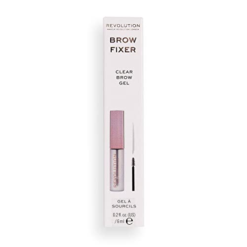 Makeup Revolution Clear Eyebrow Gel For Taming Your Brows, Brow Fixer, Cruelty-Free, 0.2fl.oz/6ml 