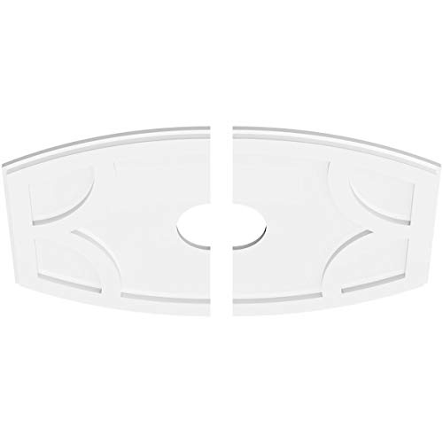 Image of Ekena Millwork CMP30X20KY2-05000 Kailey Architectural Grade PVC Contemporary, Two Piece Urethane Ceiling Medallions 30 inchW x 20 inchH x 5 inchID x 16 1 /4 inchC x 1 inchP