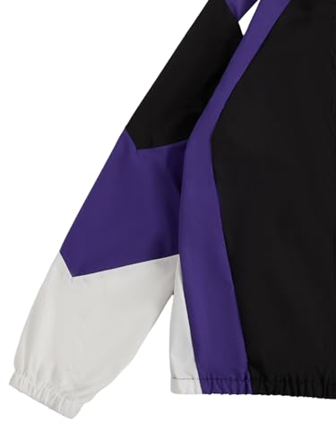 Image of SOLY HUX Men's Varsity Jacket Zipper Color Block Windbreaker Jackets Long Sleeve Coats Streetwear