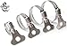 QINALO 16-Piece Assorted Pack of 304 Stainless Steel Hose Clamps - Adjustable Thumbscrew Key Clamps (6-12mm, 10-16mm, 16-25mm, 21-38mm, 4 each) T-Bolt Clamp; Worm Clamp; Band Clamp