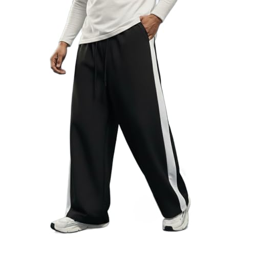 Image of dockstreet Straight Wide fit Long Length Open Bottom Jogger for Men /Trending Multi Pocket Style, Relaxed Casual Pants for Men