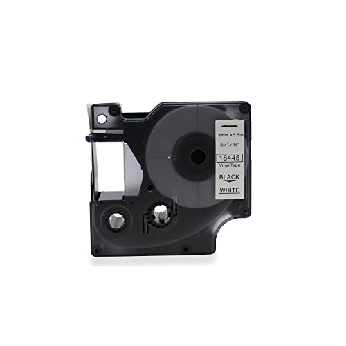 Genérico Fita Adesiva de Vinil Branca 19mm 5,5m para Rotuladores DYMO / 3M PL150 PL200 PL300 RhinoPr