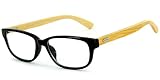 Aloha Eyewear Zen Garden Eco-Chic Wayfarer Reading Glasses with Recycled Bamboo Temples for Men and