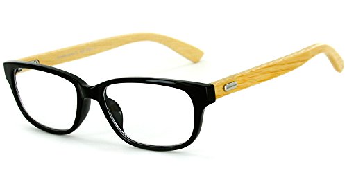 Aloha Eyewear Zen Garden Eco-Chic Wayfarer Reading Glasses With Recycled Bamboo Temples For Men And Women (Black +1.25) #TOP15