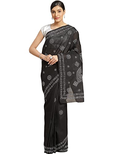 Ada Hand Embroidered Lucknow Chikankari Women's Cotton Saree with...