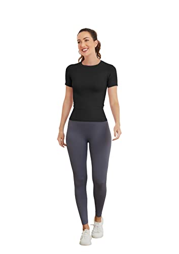 MathCat Short Sleeve Workout Tops for Women, Seamless Workout Shirts for Women, Yoga Athletic Shirts Soft Gym Tops4