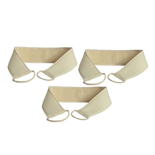 Healvian 3Pcs Powerful Loofah Massage Brush Bath Shower Towel Double Sided Rubbing Strip for Exfoliating and Cleaning Hard to Reach Areas Comfortable and Durable Design