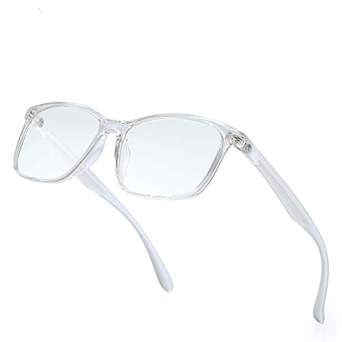 kimorn Homme lunette anti lumiere bleue Ultra Léger TR90 Anti fatigue Oculaire Filtre UV Monture de Lunettes KS102 (Cadre transparent/Lentille bloquant la lumière bleue) Cover