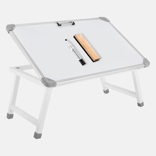 Image of Eduway Multipurpose White Board Study Laptop Table for Student | with Adjustable Height Bed Table for Kids | Portable Laptop Table for Home, Office & Presentation | Include with 1 Marker & 1 Duster