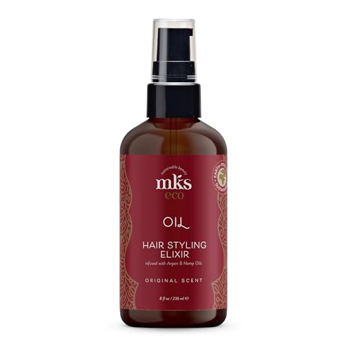 MKS eco Oil – Hair Styling Elixir – Moroccan Argan Oil, Hemp Seed Oil – Moisturize & Nourish Hair, Control Frizz, Increase Smoothness – Vegan & Cruelty Free