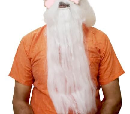 Chuz N Pick Fancy Ramleela Stage show Rishi Muni Vishwamitra Characters hair wig for teenager and kids free size wig , best for ramleela and Stage drama show ( 1 Wig ) (WHITE)-image-38
