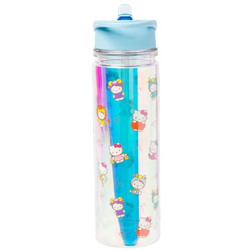 Image of Silver Buffalo Sanrio Hello Kitty Zodiac, Double Walled Water Bottle, 18oz