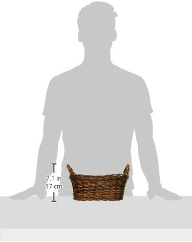 Miniatura 2 de Cheung's UW-9245A-UP - Cesta ovalada de sauce de 10 pulgadas con asas laterales, color marrón