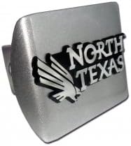 Elektroplate Univ. of North Texas Eagle Emblem Brushed Silver Metal Trailer Hitch Cover Fits 2 Inch Auto Car Truck Receiver with NCAA College Sports Logo