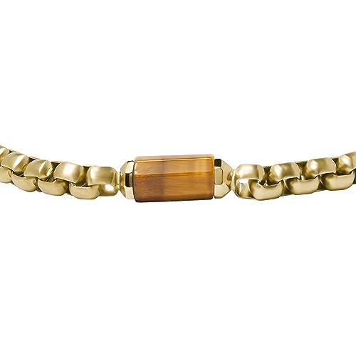 Image of Fossil Men's Plated Stainless Steel Engravable Personalized Gift ID, Chain or Cuff Bracelet for Men